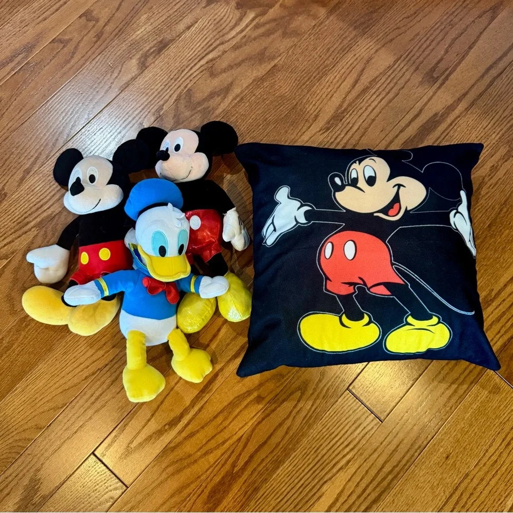 Mickey and Donald Plush Set with Mickey Pillow